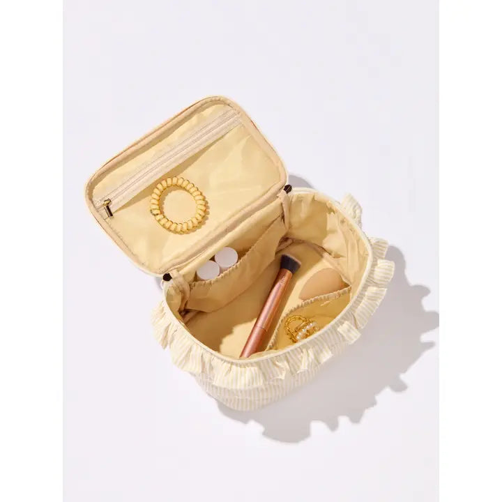 Ruffle Cosmetic Case - Beige