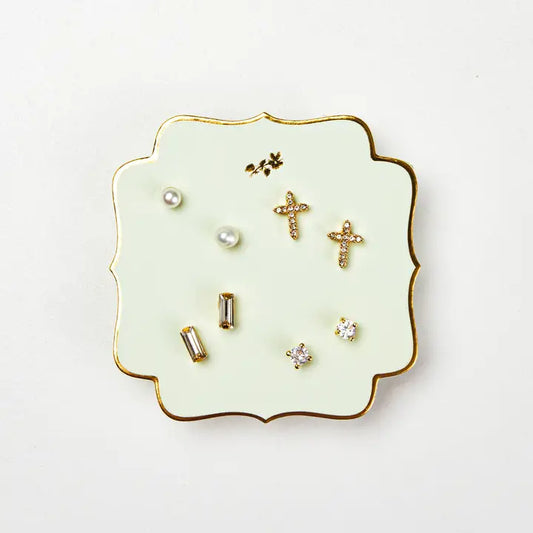 Eloise Petite Cross Earring Set