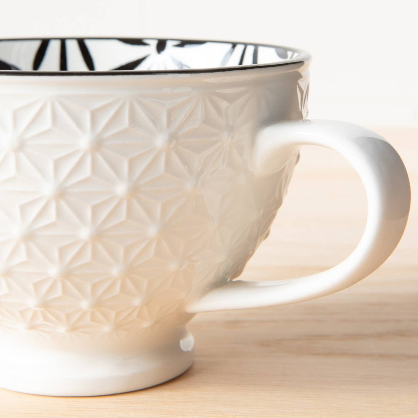 White Stamped Latte Mug