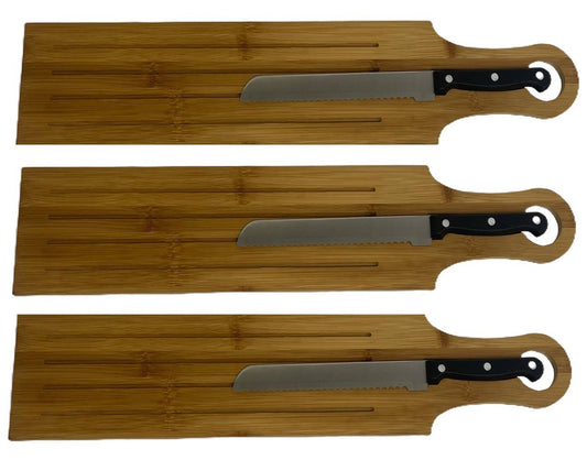 Bamboo Bread Cutting Board with Serrated Knife