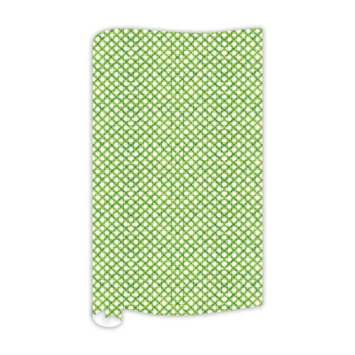 Handpainted Green Rattan Wrapping Paper - 8ft