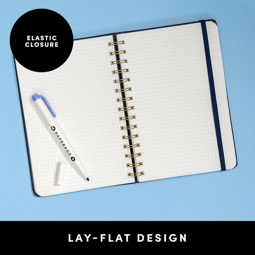 Spiral Bound Hardcover Grid Journal