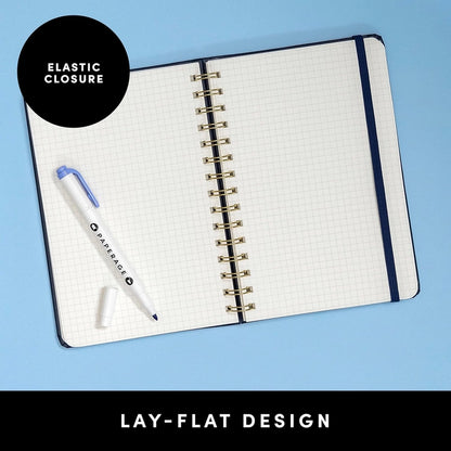 Spiral Bound Hardcover Grid Journal