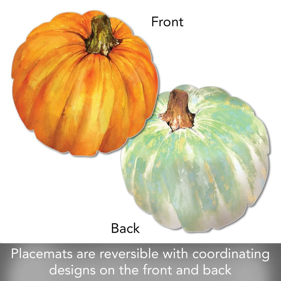 Pumpkin Reversible Shaped Easy Care Plastic Placemat