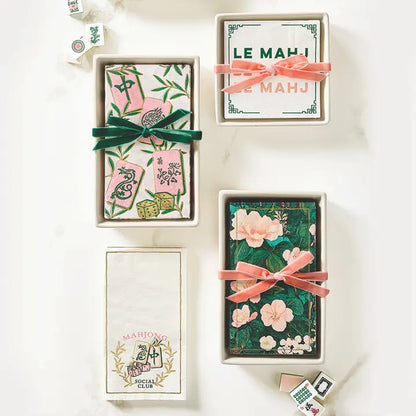 Mahjong Guest Napkin + Ceramic Tray