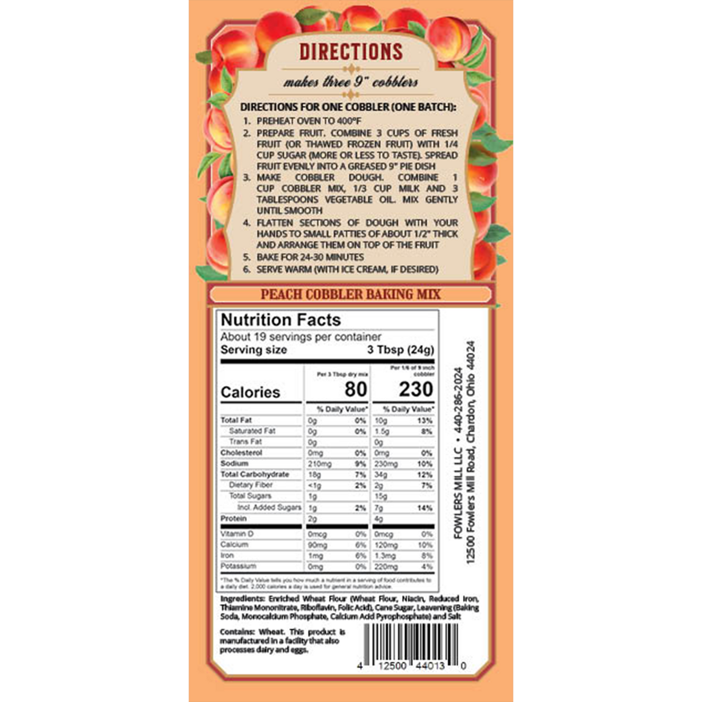 Fowler’s Mill Peach Cobbler Mix