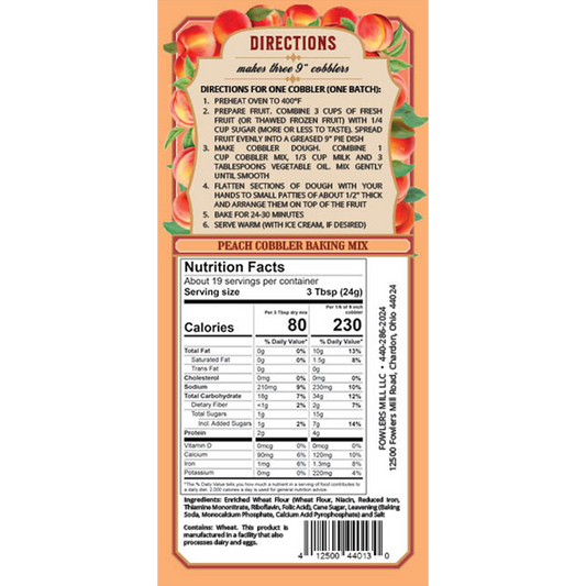 Fowler’s Mill Peach Cobbler Mix