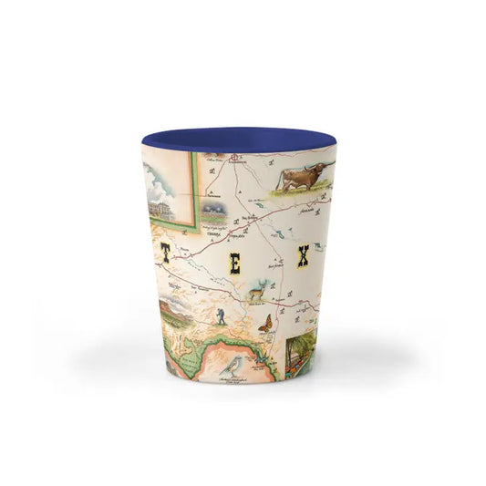 Texas State Map Ceramic Shot Glass