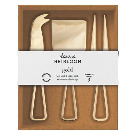 Gold Cheese Knives - Set of 3