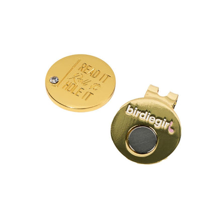 Birdie Read it, Roll it, Hole it Golf Ball Marker with Hat Clip