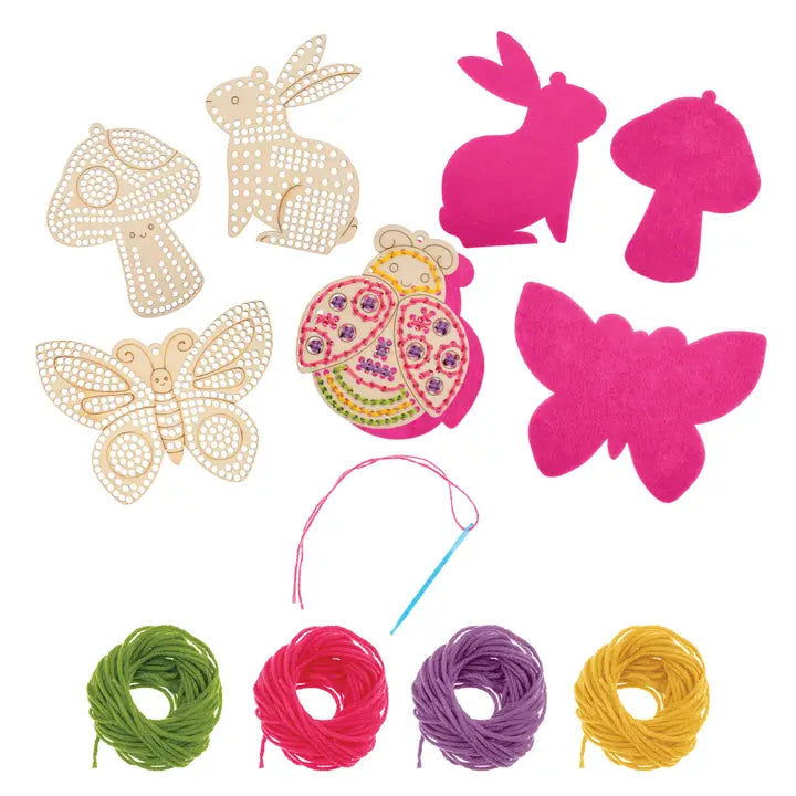 Wood Lacing Cards: Garden