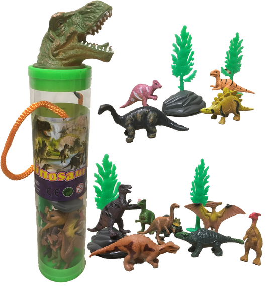 Dinosaur Figurines with T-Rex Head Topper