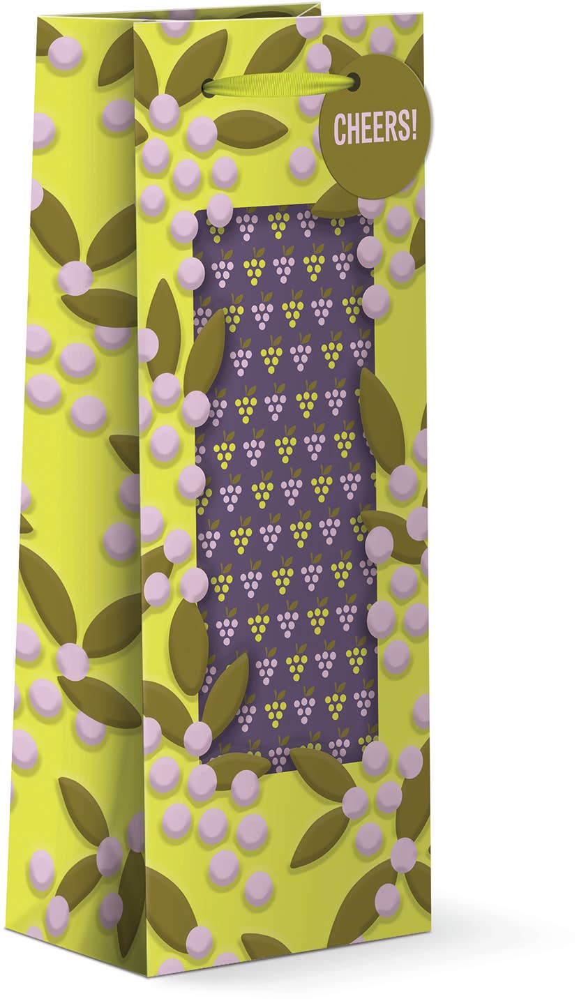 Window Grapes Wine Bag