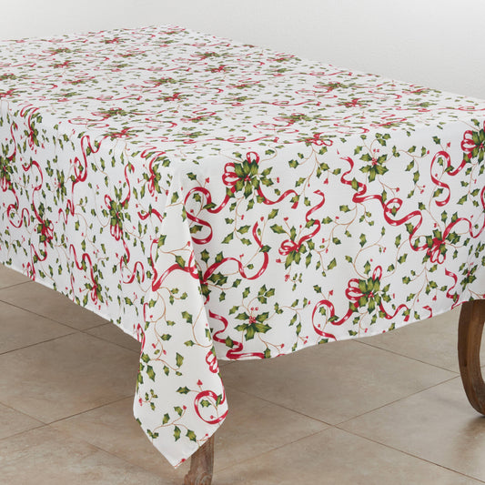 Holly and Ribbon Tablecloth: Multi / 60"x84"