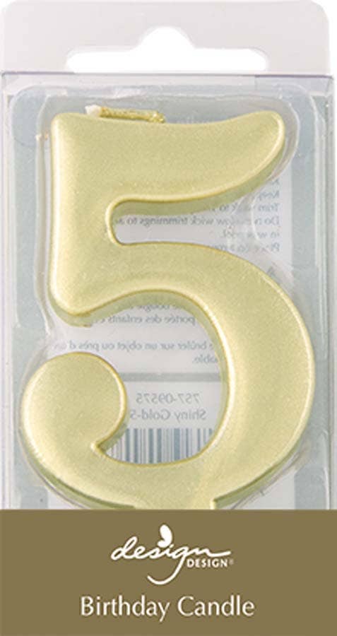 Gold Metallic Numeric Candle-5