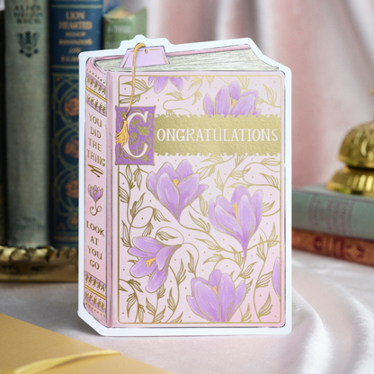 Congratulations Book Cover Diecut Card