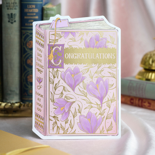 Congratulations Book Cover Diecut Card