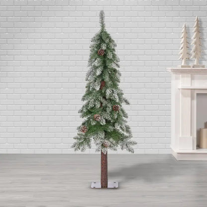 4’ Frosted Alpine Faux Tree with Pinecones & 100 Clear Lights
