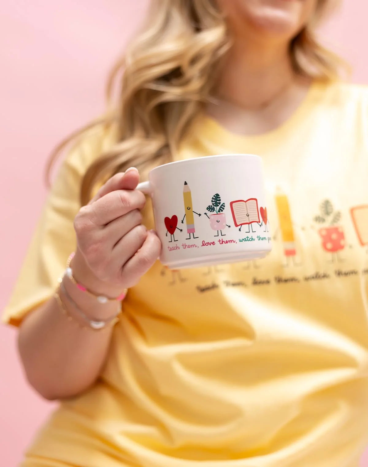 Teach Them Love Them Watch Them Grow Ceramic Mug - Cream