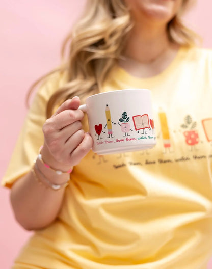 Teach Them Love Them Watch Them Grow Ceramic Mug - Cream