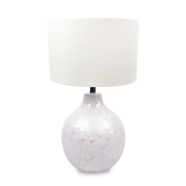 Chevron Mother of Pearl Table Lamp