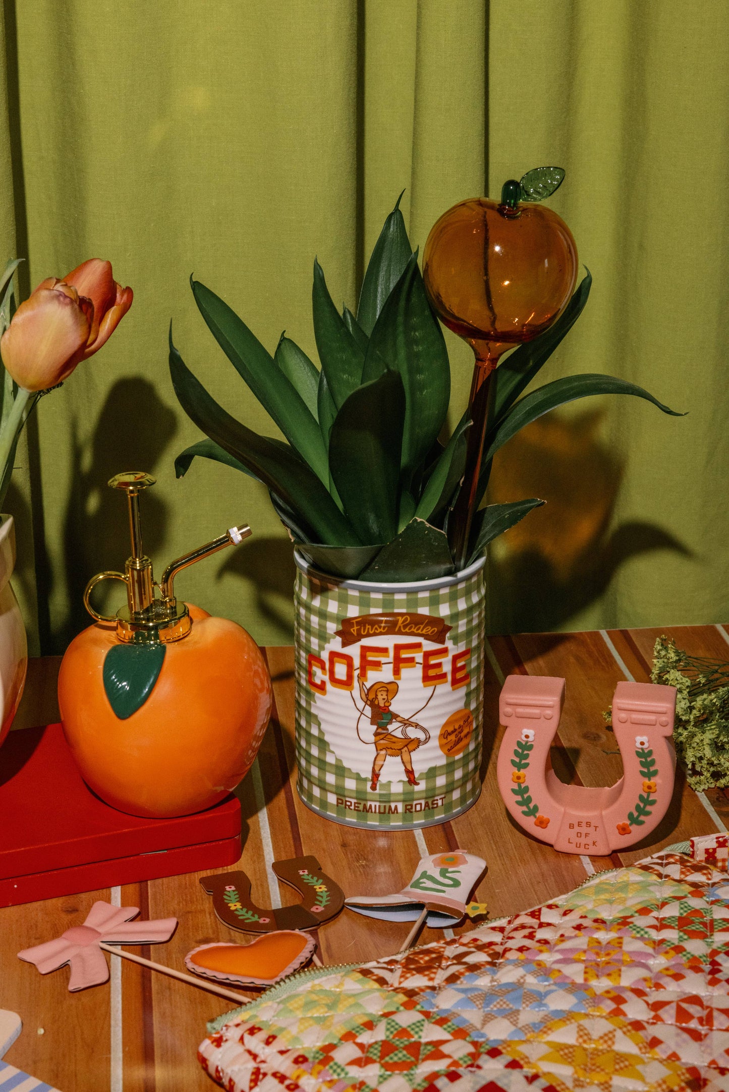 Coffee Cowgirl Ceramic Planter