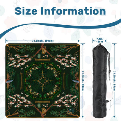 Mahjong Mat - Chinoiserie in Deep Forest Green