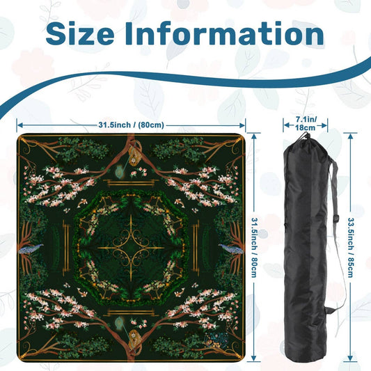 Mahjong Mat - Chinoiserie in Deep Forest Green