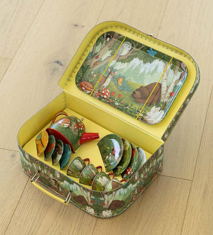15-Piece Tin Tea Set -  Woodland Wonderland