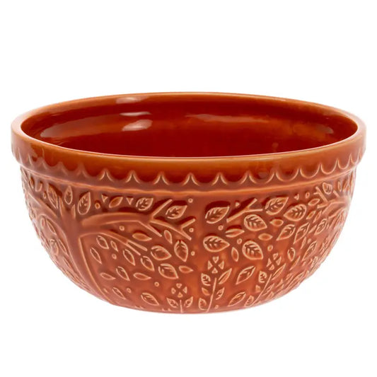 Embossed Leaves Ceramic Bowl
