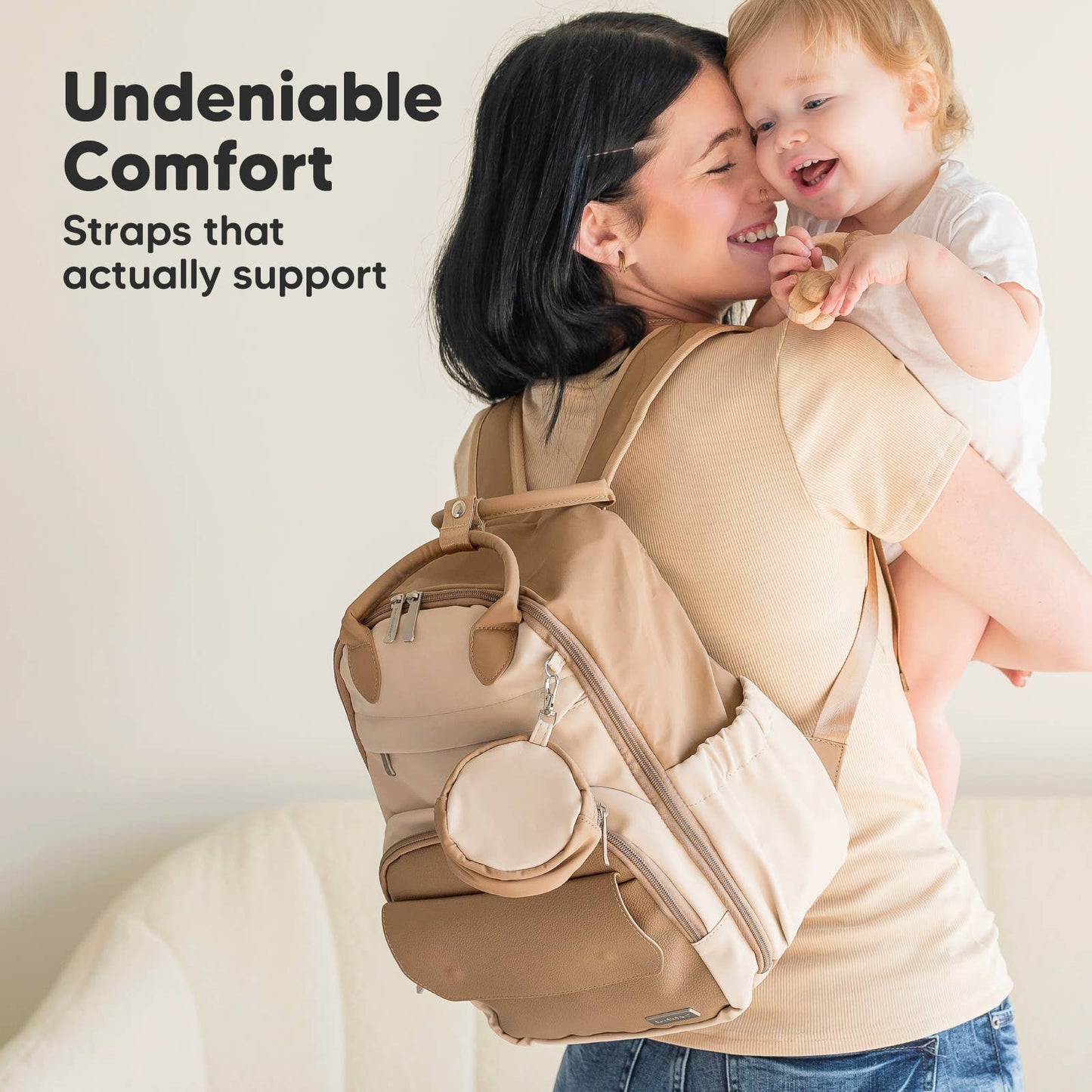 Play Diaper Bag Backpack: Latte