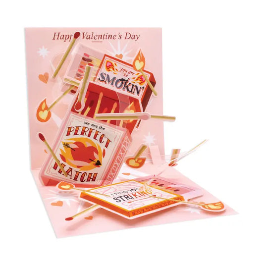 Perfect Match -  Pop Up Valentines Day Card with Envelope