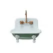 Green & White Metal Sink Soap Holder