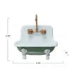 Green & White Metal Sink Soap Holder