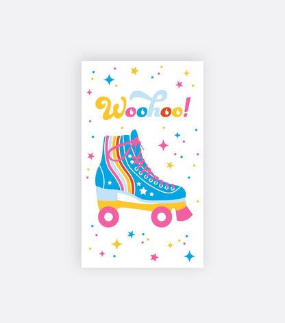 Retro Rollerskate - Mini Notes Small Greeting Card
