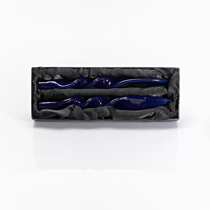 Luxury Twist Taper Candle- Navy Blue