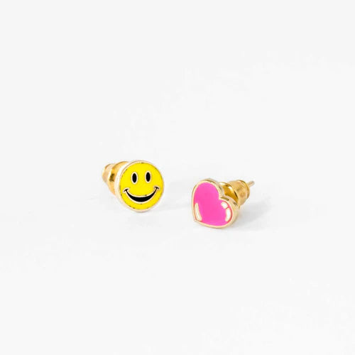 Happy Face & Heart Earrings