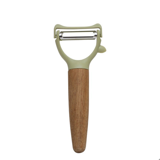 Wood & Stainless Steel Peeler, Green