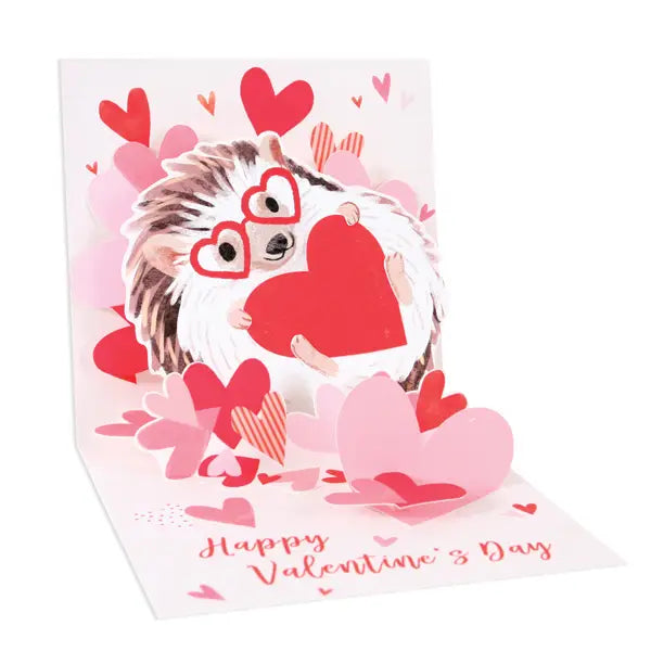 Hedgehog Love - Pop Up Valentines Day Card with Envelope