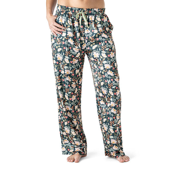 Hello Mello Satin Pajama Pants - Petal To The Metal