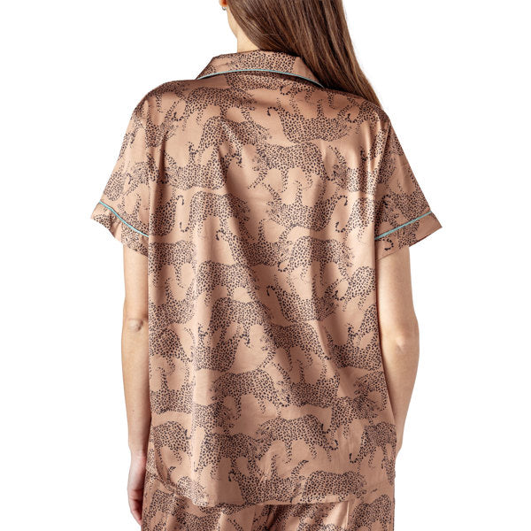 Hello Mello Satin Pajama Top - Feline Comfy