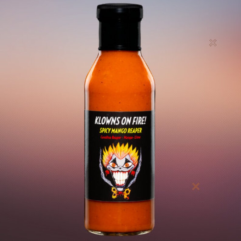 Klowns On Fire BBQ Hot Sauce - Spicy Mango Reaper 12oz