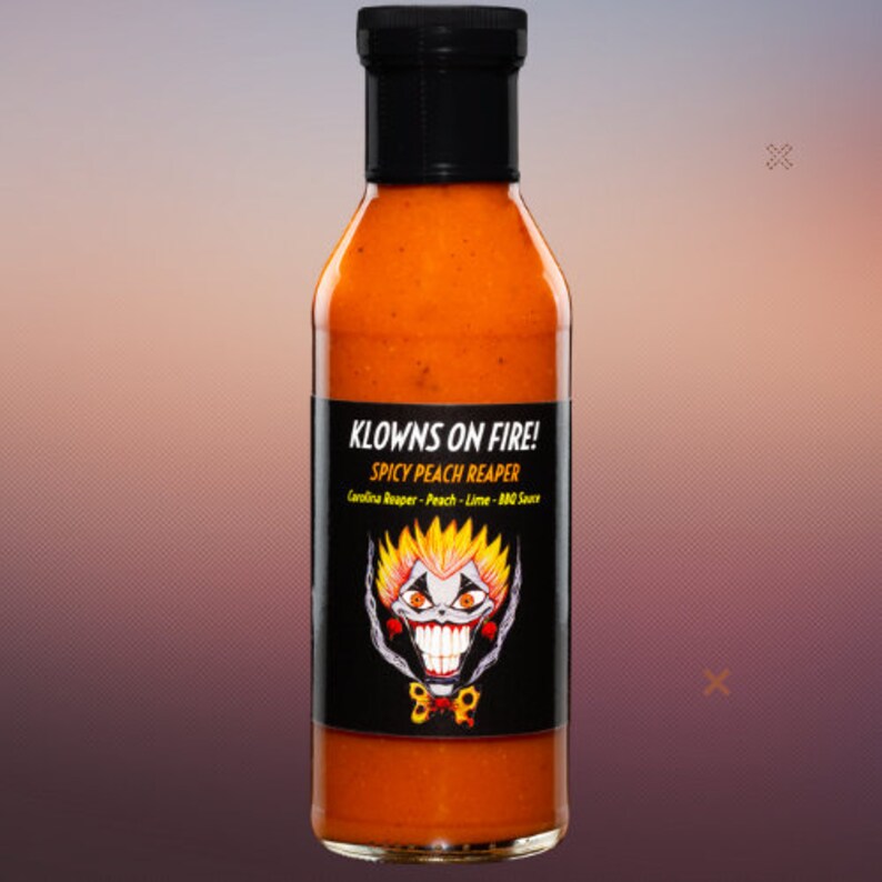 Klowns On Fire BBQ Hot Sauce - Spicy Peach Reaper 12oz