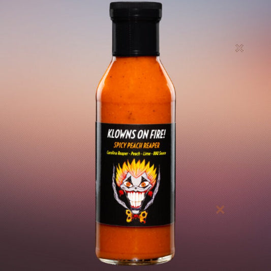 Klowns On Fire BBQ Hot Sauce: Spicy Peach Reaper