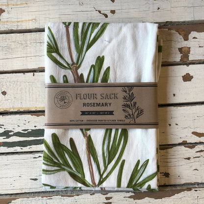 Rosemary Flour Sack Kitchen Towel - Set of 2