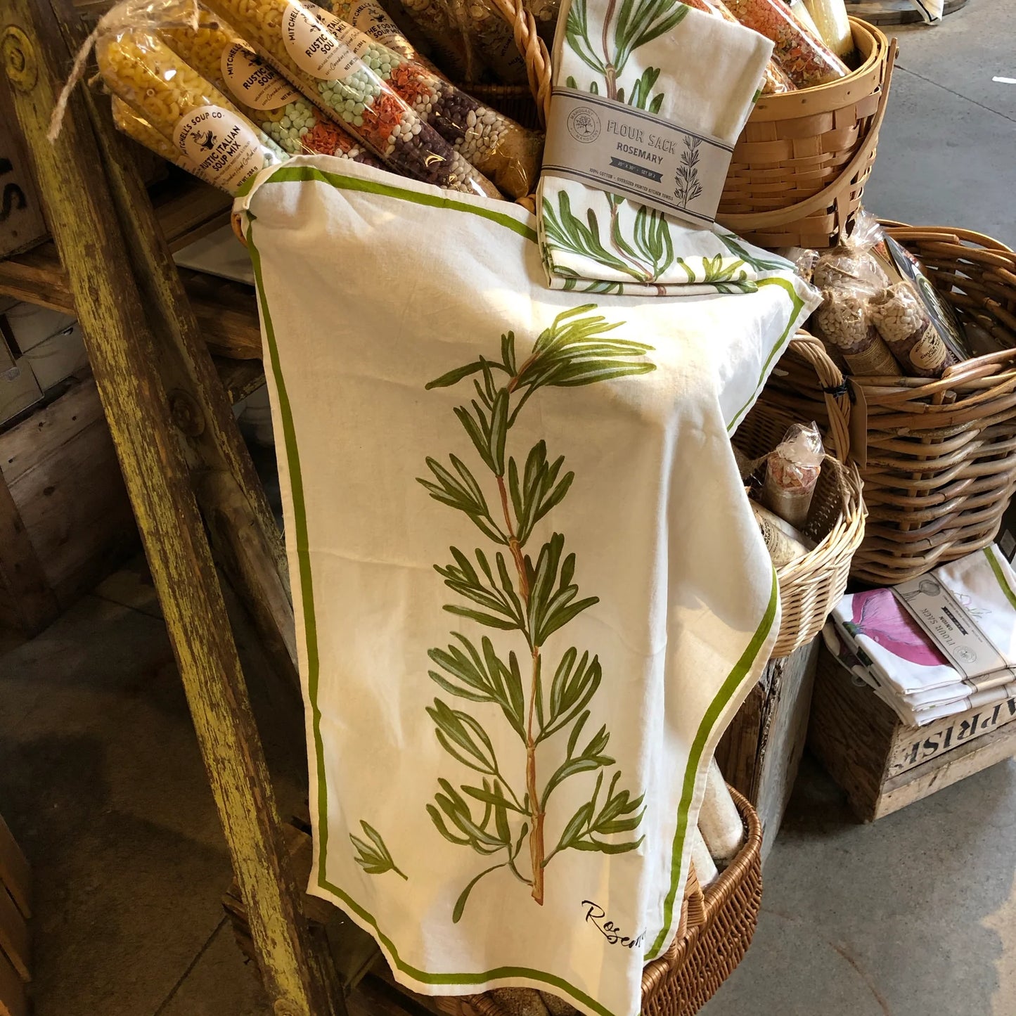 Rosemary Flour Sack Kitchen Towel - Set of 2