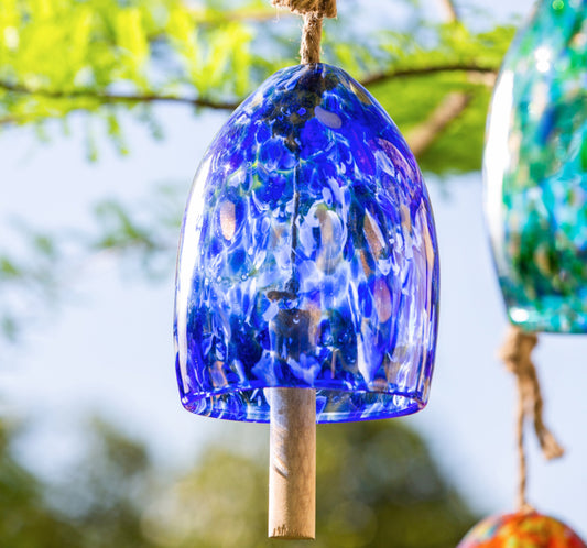 Art Glass Speckle Deep Blue Bell Chime