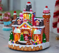 Light Up Gingerbread House With Train