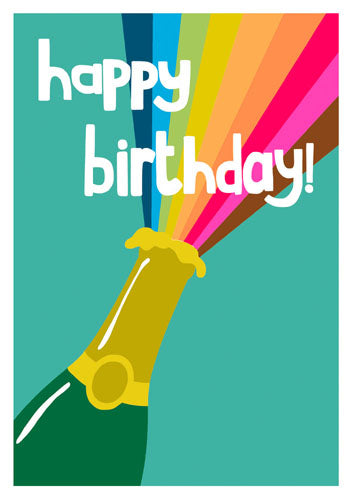 Champagne Rays Birthday Card