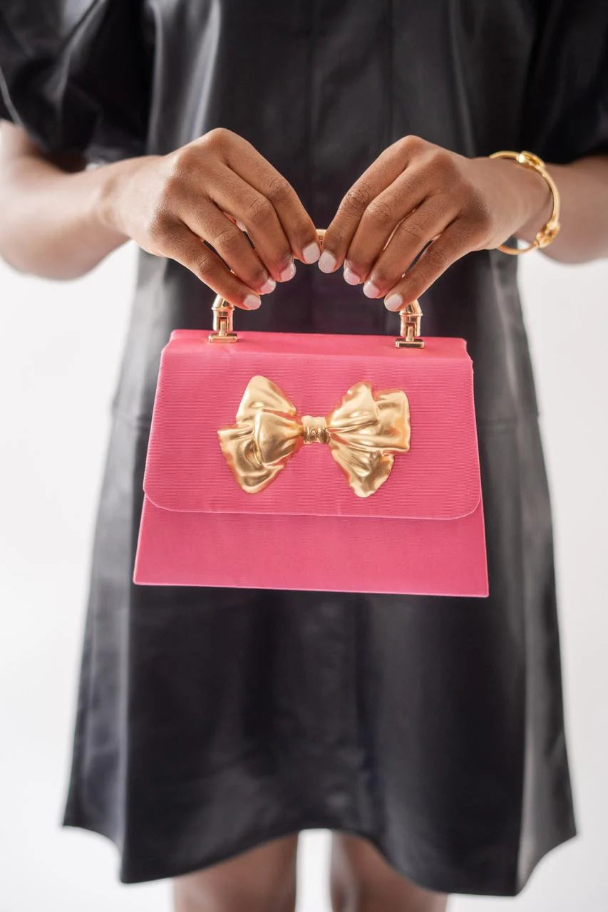 Lisi Lerch Gold Bow Lulu Handbag